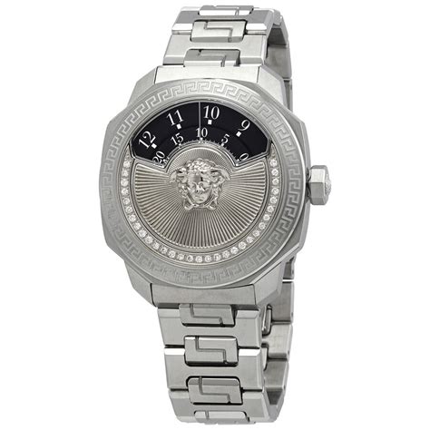 silver versace watches men|Versace men's automatic watch.